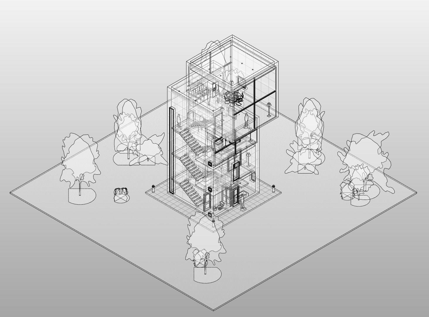 4x4 HOUSE by TADAO ANDO - AUTODESK REVIT 3D model_3