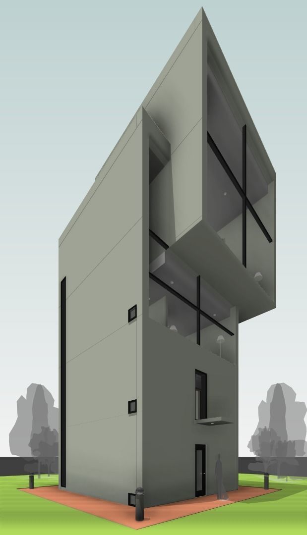 4x4 HOUSE by TADAO ANDO - AUTODESK REVIT 3D model_10