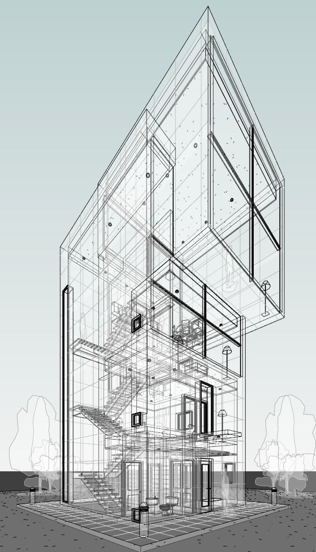 4x4 HOUSE by TADAO ANDO - AUTODESK REVIT 3D model_12