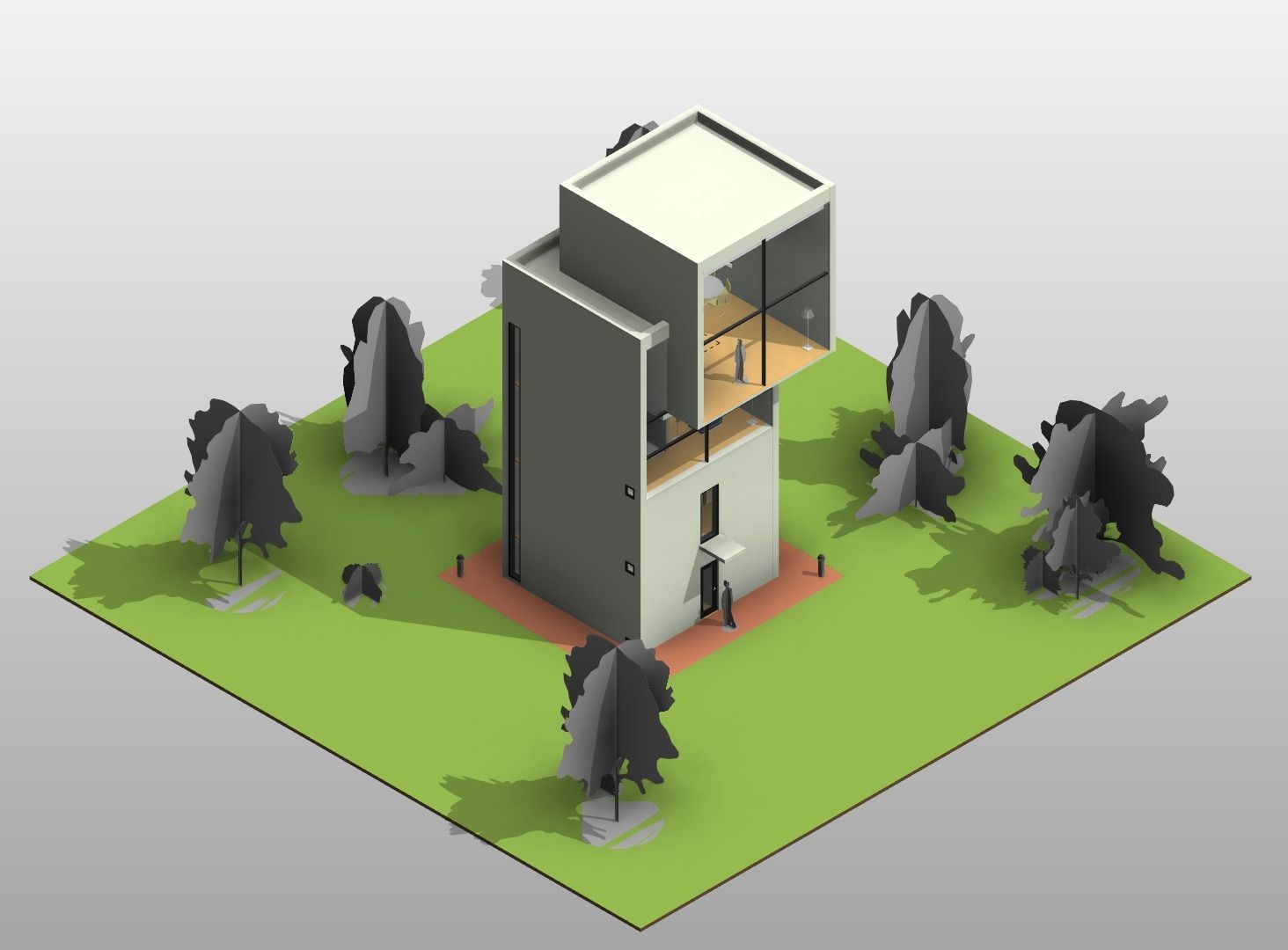 4x4 HOUSE by TADAO ANDO - AUTODESK REVIT 3D model_1