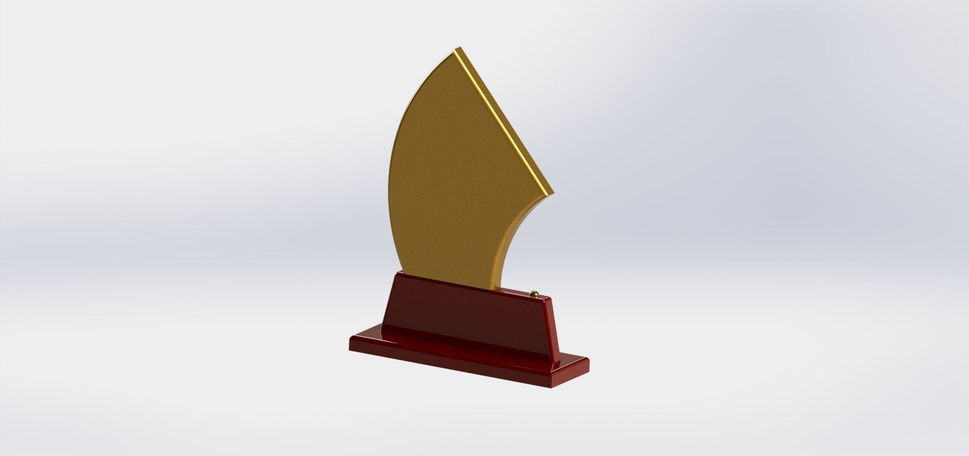 Plaque Model Set golden trophy 3D model_13
