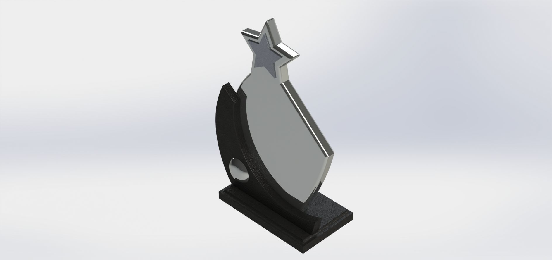 Plaque Model Set golden trophy 3D model_4