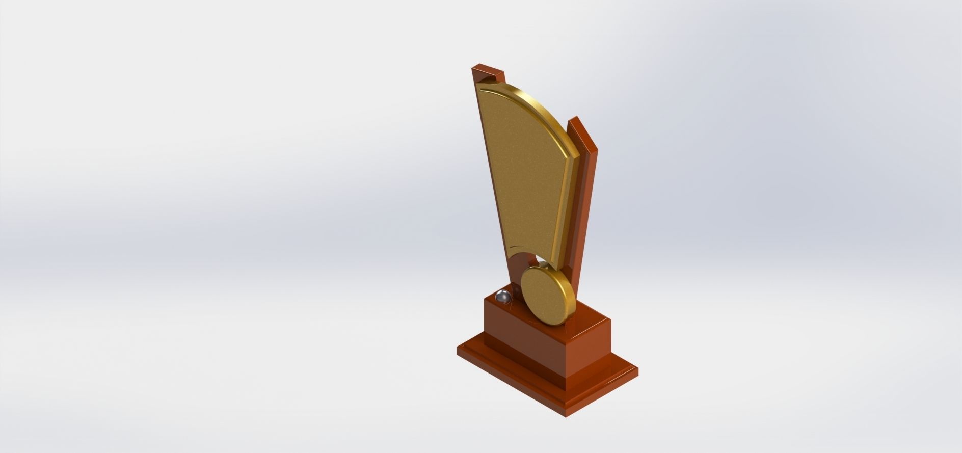 Plaque Model Set golden trophy 3D model_12