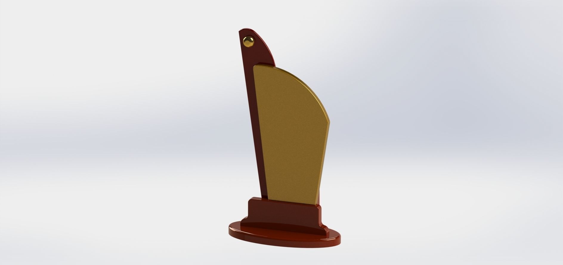 Plaque Model Set golden trophy 3D model_8