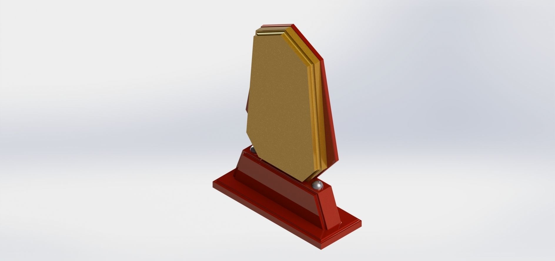 Plaque Model Set golden trophy 3D model_14