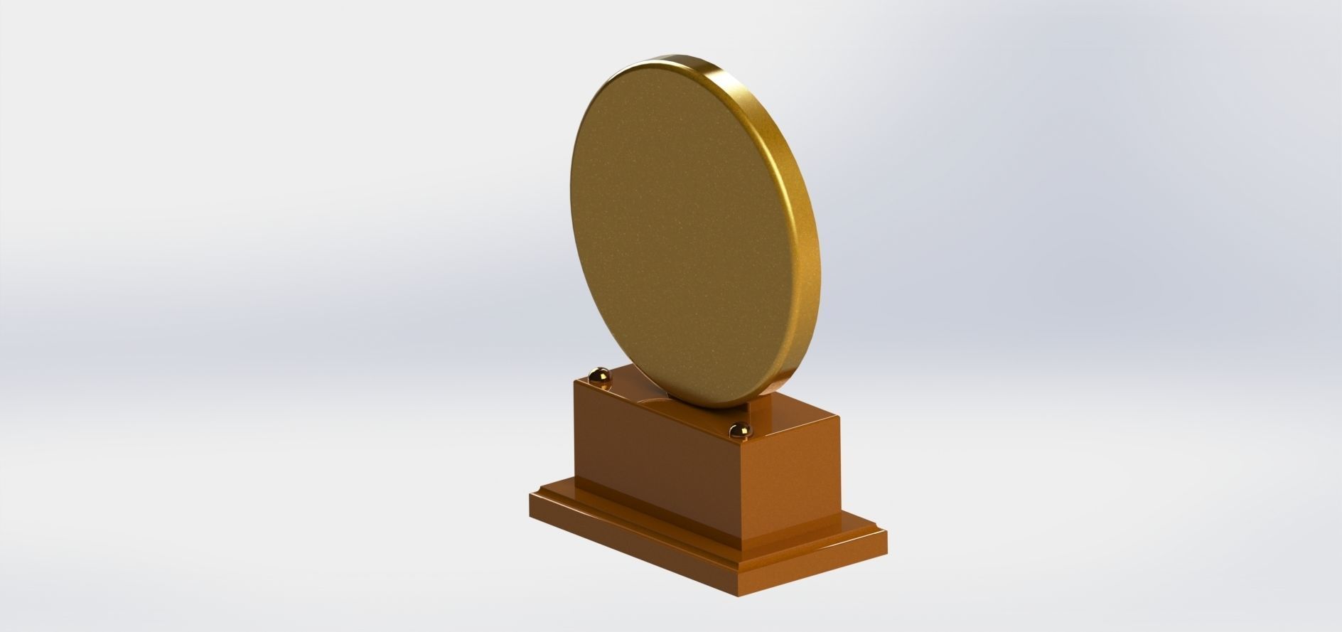 Plaque Model Set golden trophy 3D model_10
