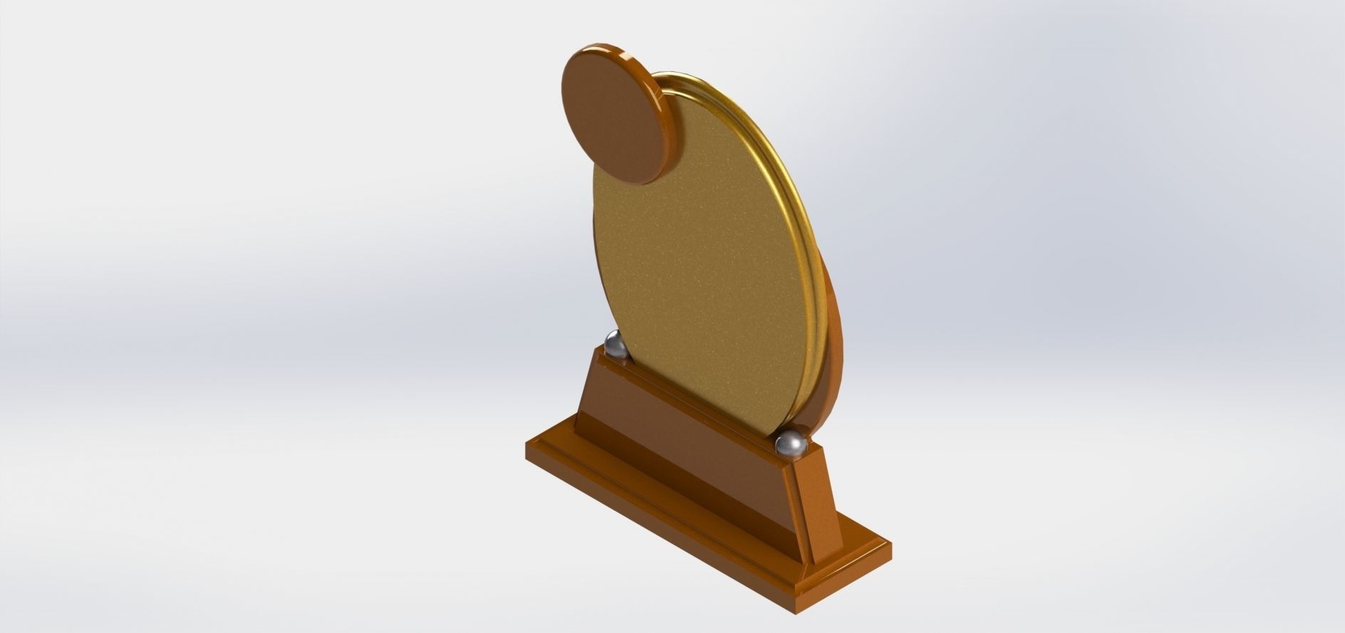 Plaque Model Set golden trophy 3D model_15