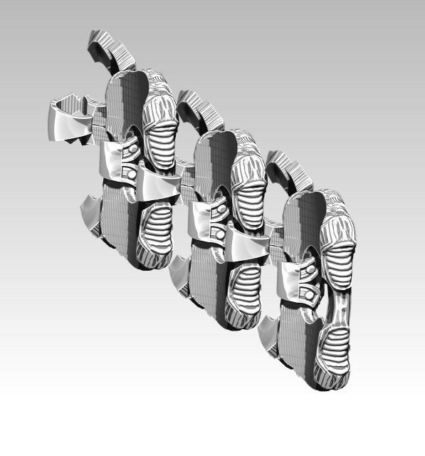 Best Cool High detailed Carved Bracelet jewel chain elements 3D print model_13