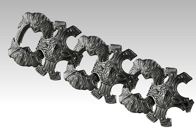Best Cool High detailed Carved Bracelet jewel chain elements 3D print model