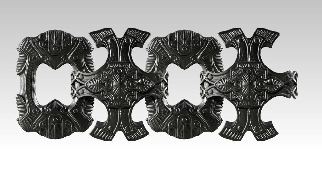 Best Cool High detailed Carved Bracelet jewel chain elements 3D print model_3