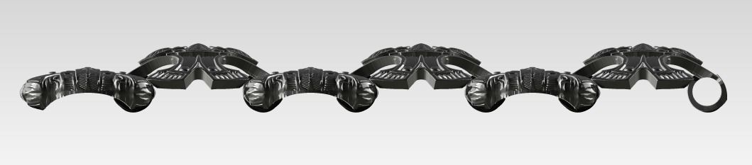 Best Cool High detailed Carved Bracelet jewel chain elements 3D print model_5