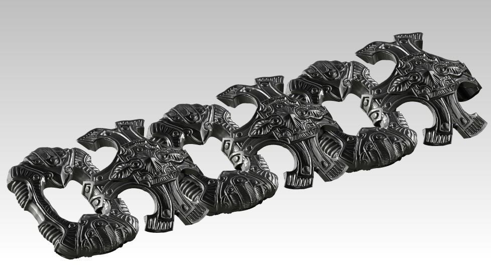 Best Cool High detailed Carved Bracelet jewel chain elements 3D print model_4