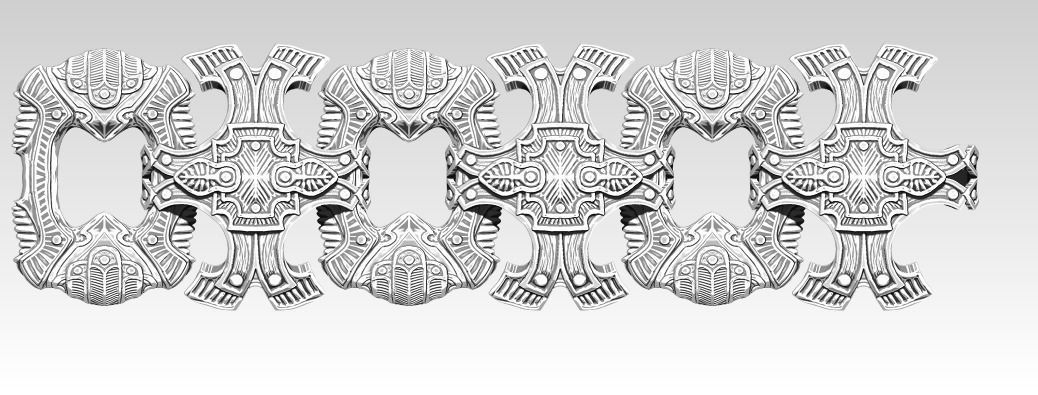 Best Cool High detailed Carved Bracelet jewel chain elements 3D print model_2