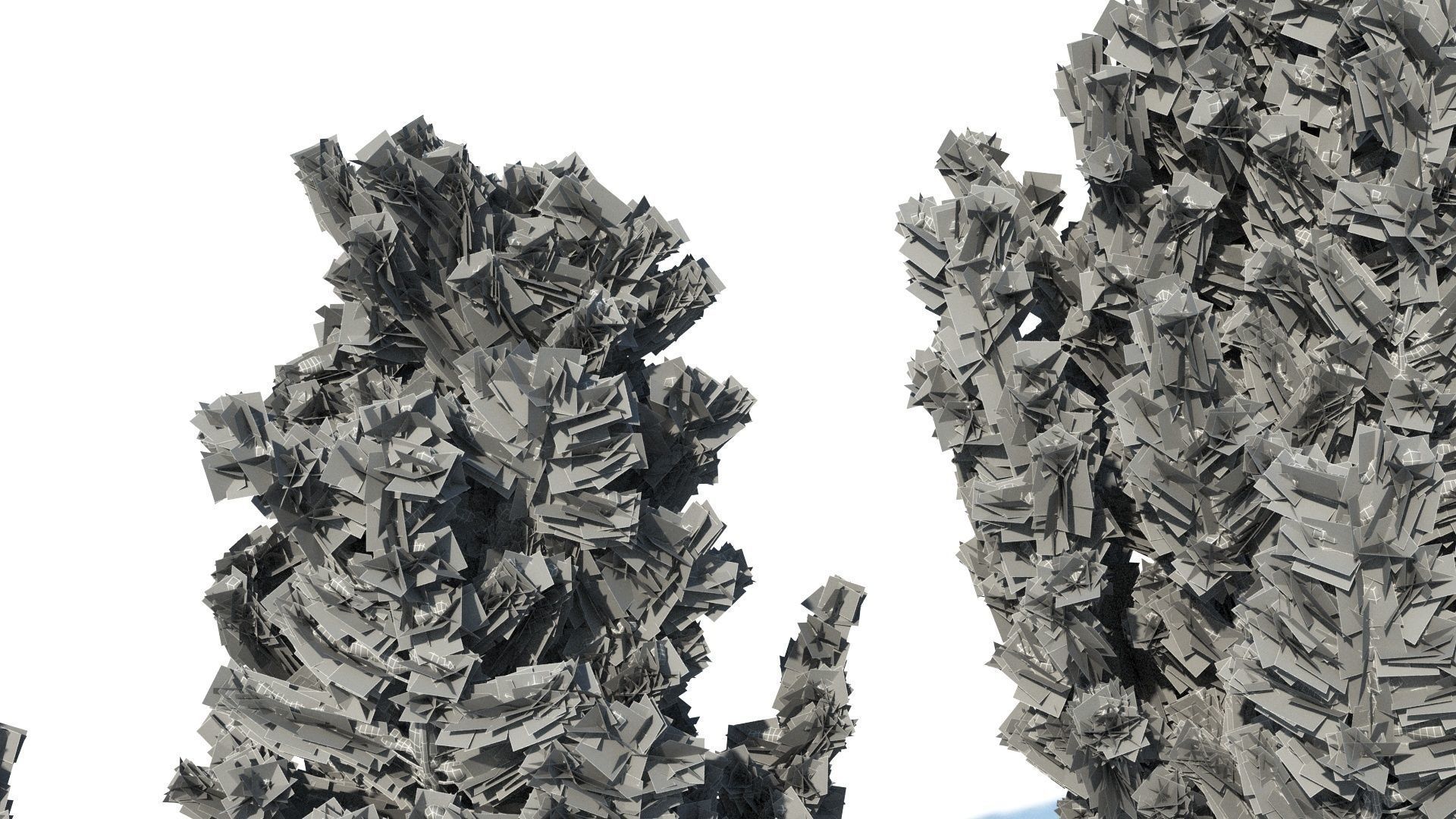 Pine trees in the snow 3D model_8