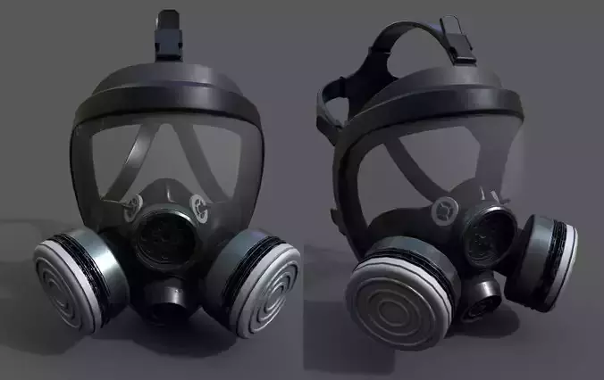 Gas mask helmet 3d model military low poly 