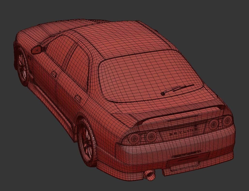 Nissan Skyline Hr 33 4door 3D model_12