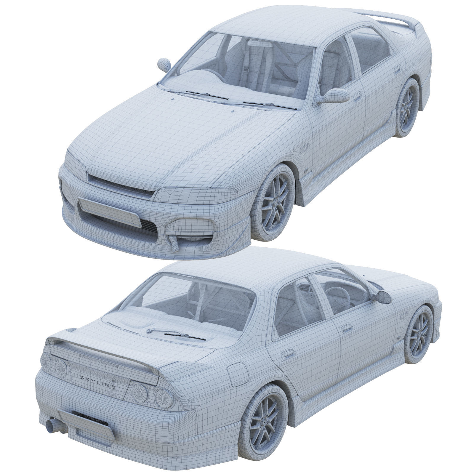 Nissan Skyline Hr 33 4door 3D model_8