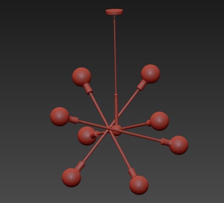 Armstrong Chandelier 8 Light Natural Brass 3D model_4