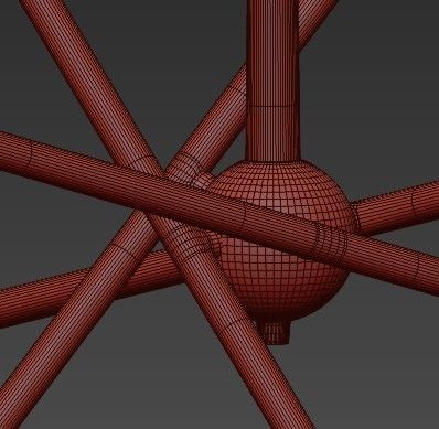 Armstrong Chandelier 8 Light Natural Brass 3D model_3