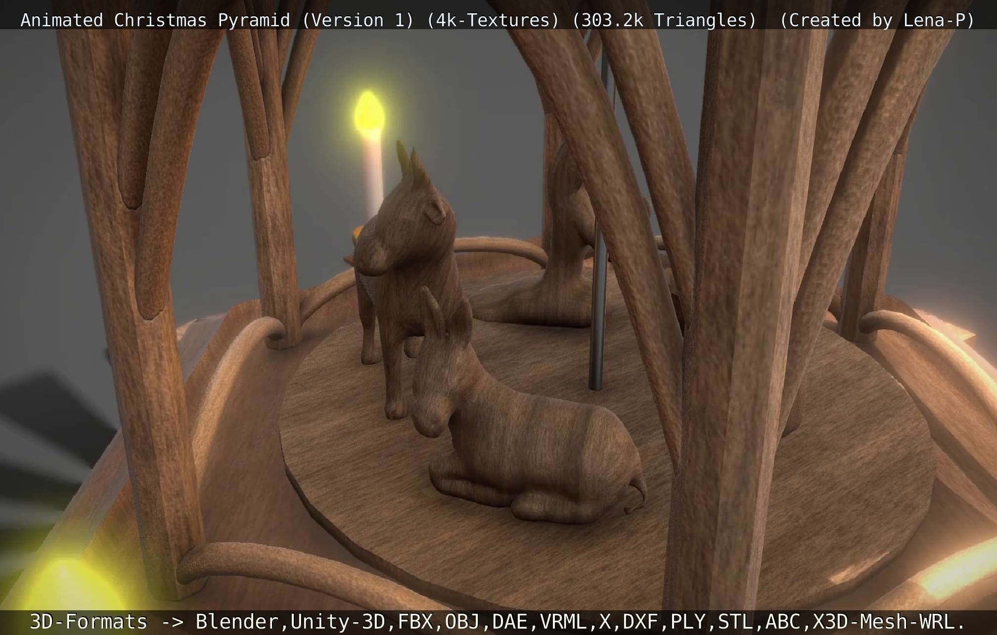 Animated Christmas Pyramid Version 1 3D model_7