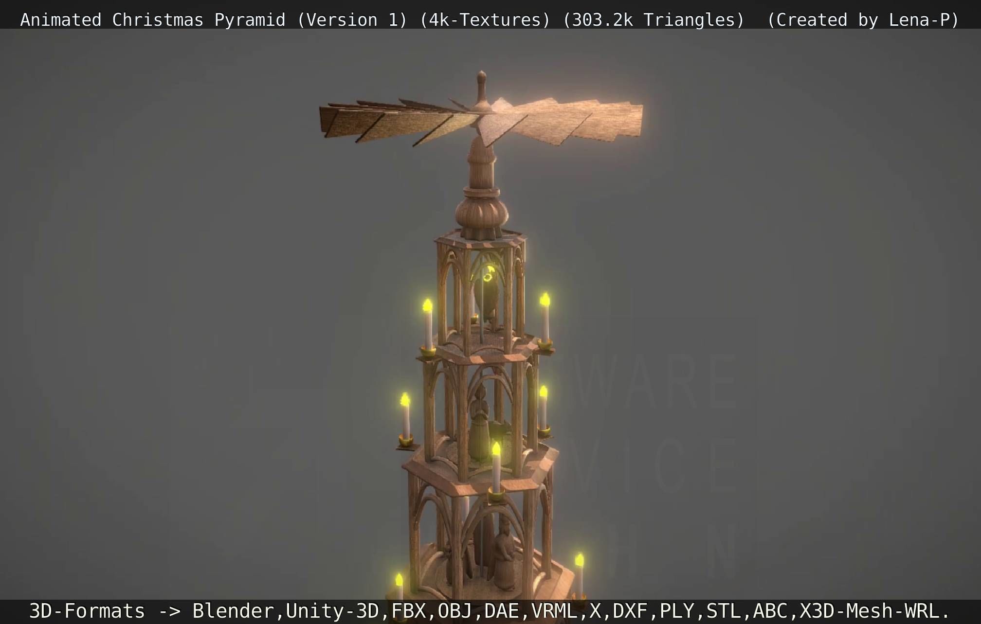 Animated Christmas Pyramid Version 1 3D model_101
