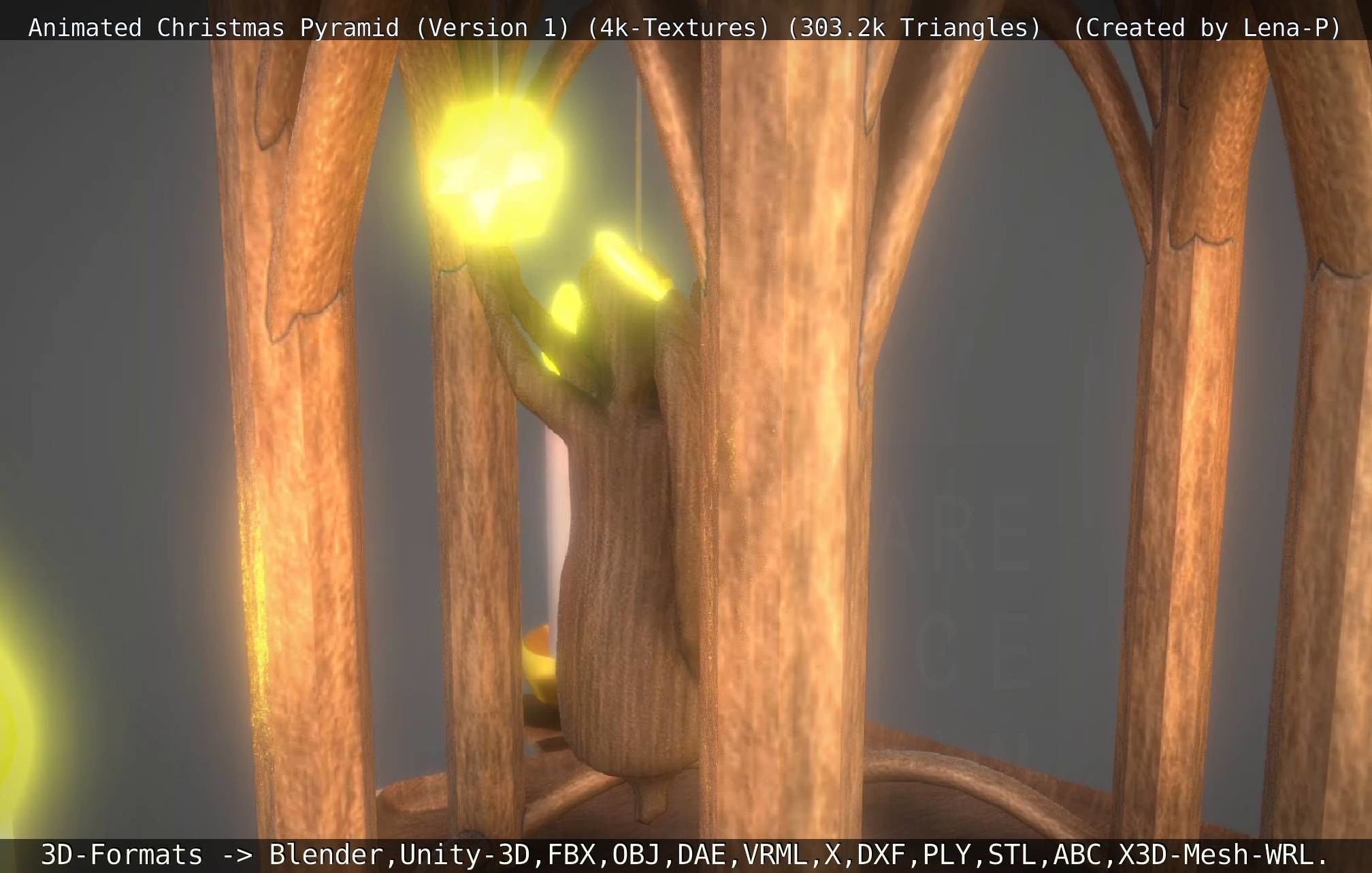 Animated Christmas Pyramid Version 1 3D model_125