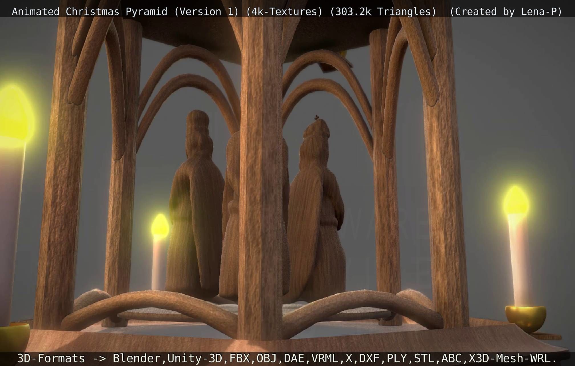 Animated Christmas Pyramid Version 1 3D model_60