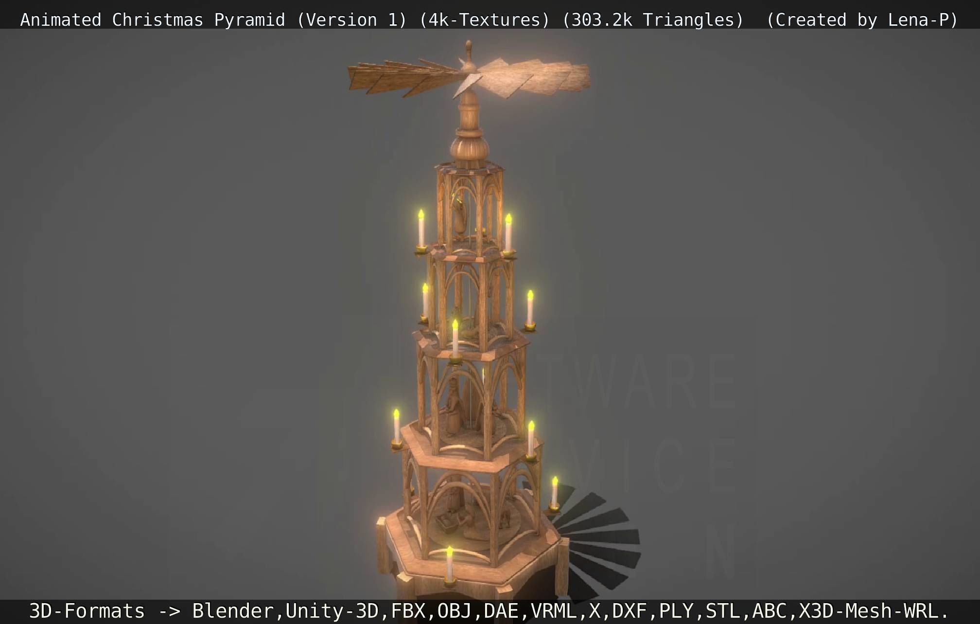 Animated Christmas Pyramid Version 1 3D model_36