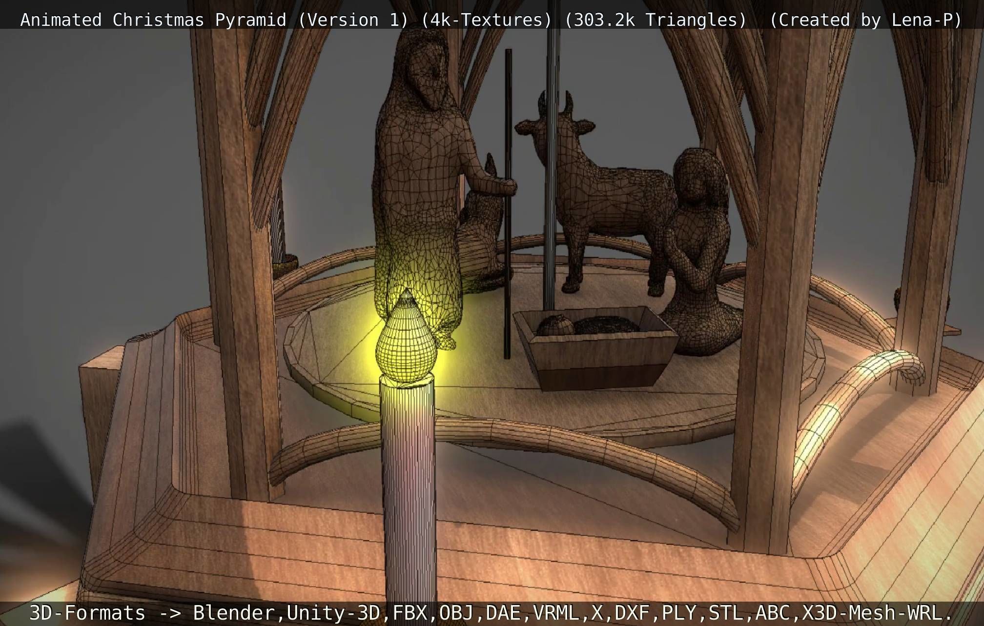 Animated Christmas Pyramid Version 1 3D model_23