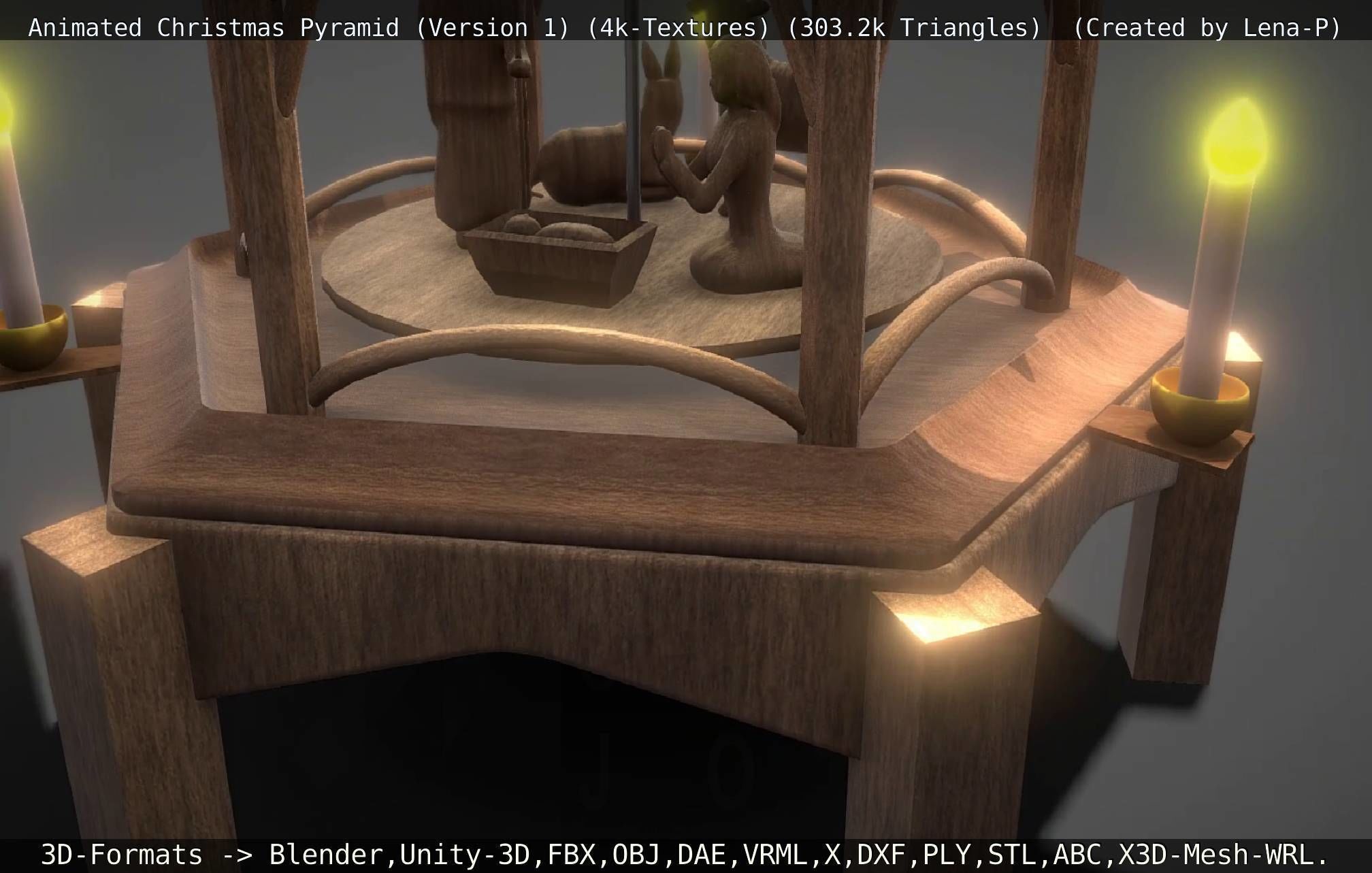 Animated Christmas Pyramid Version 1 3D model_13