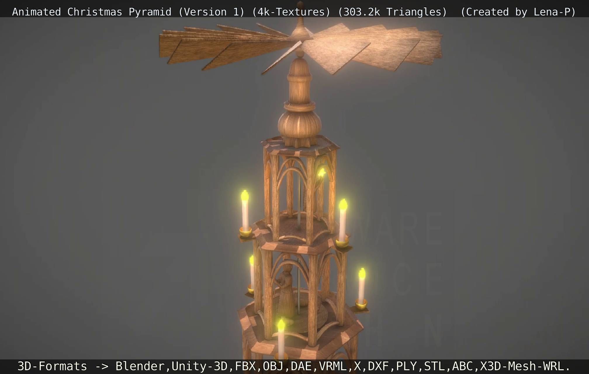 Animated Christmas Pyramid Version 1 3D model_31