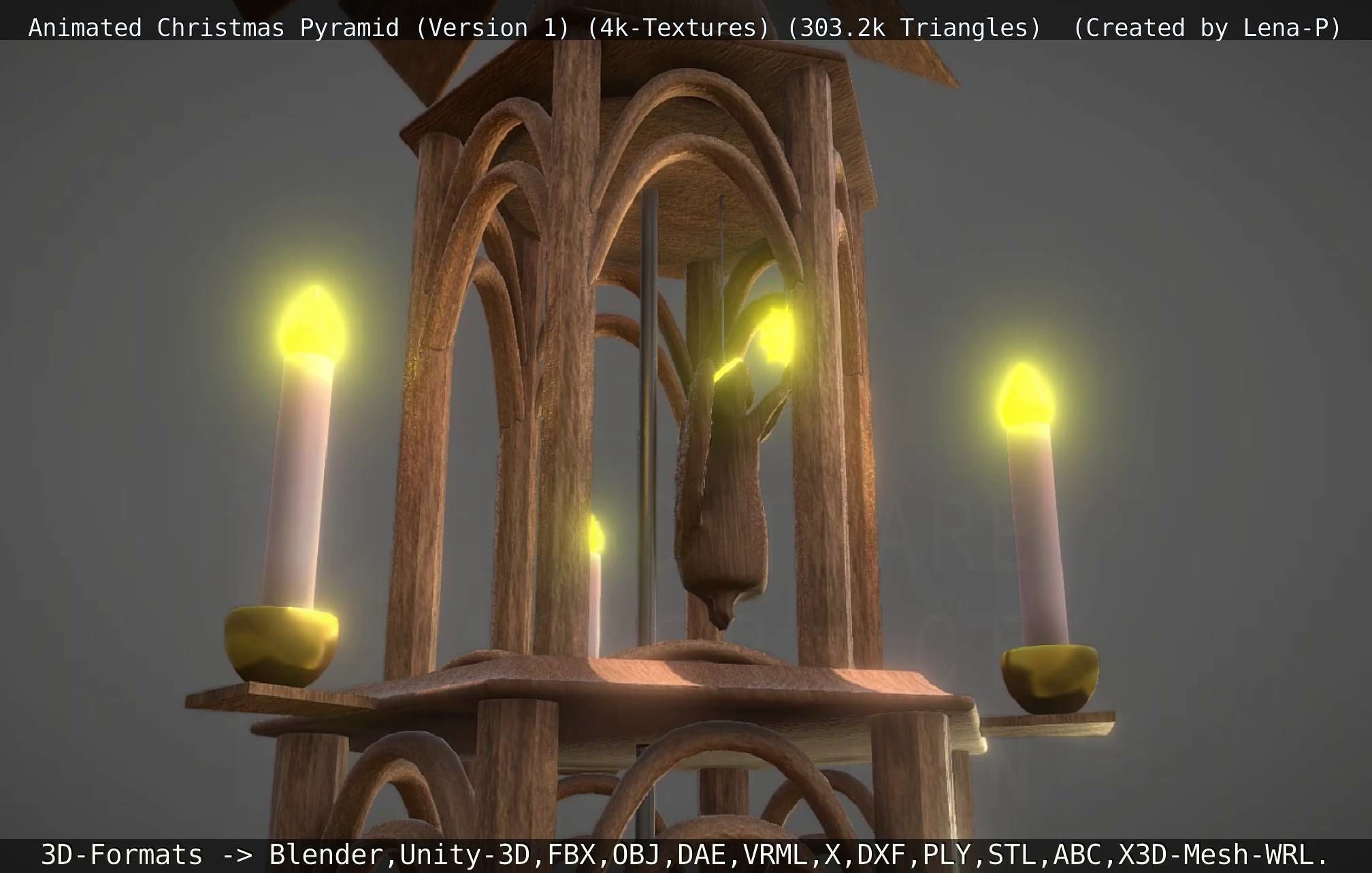 Animated Christmas Pyramid Version 1 3D model_91