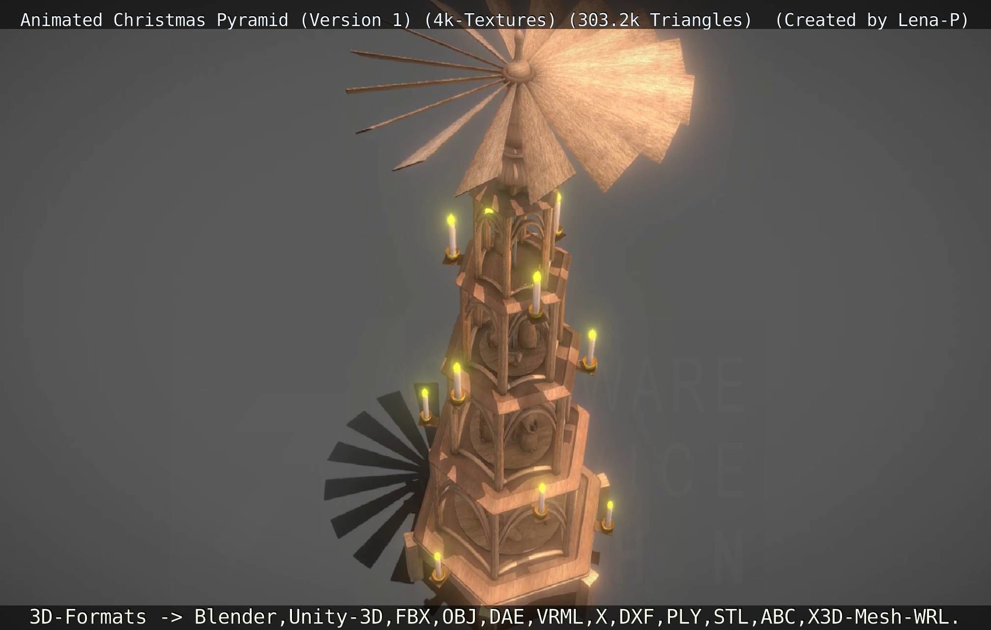 Animated Christmas Pyramid Version 1 3D model_124