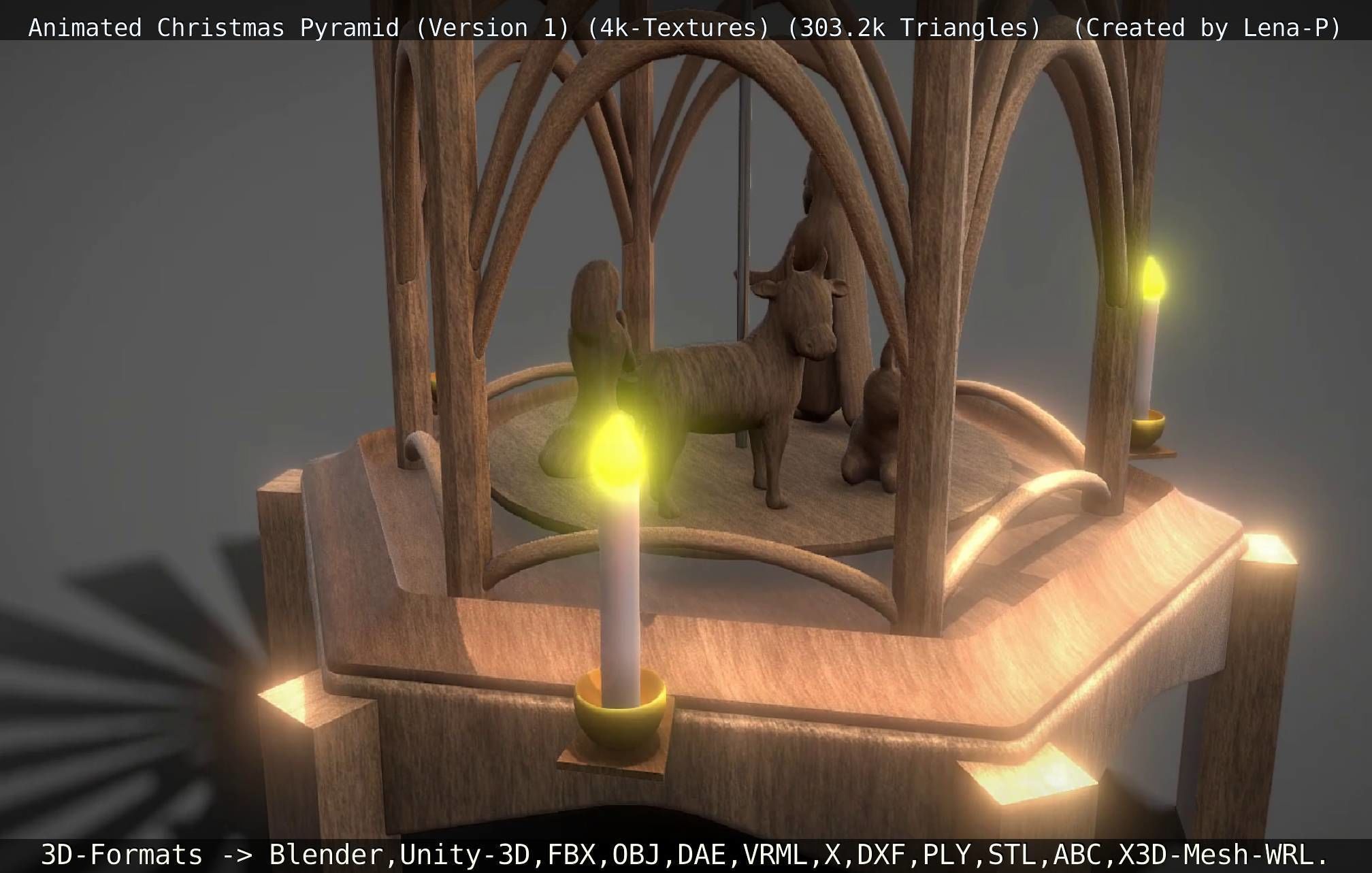 Animated Christmas Pyramid Version 1 3D model_8