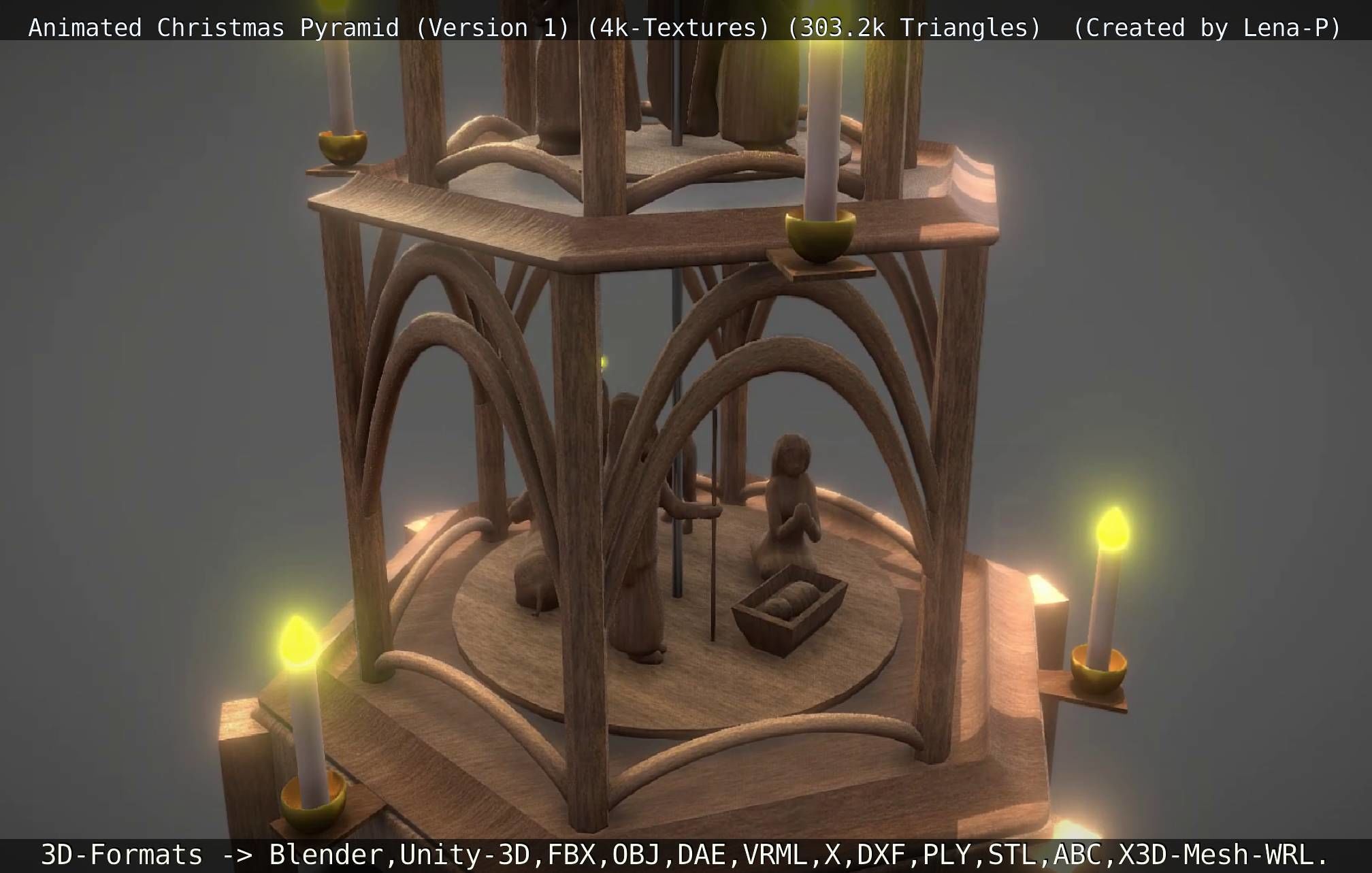 Animated Christmas Pyramid Version 1 3D model_44