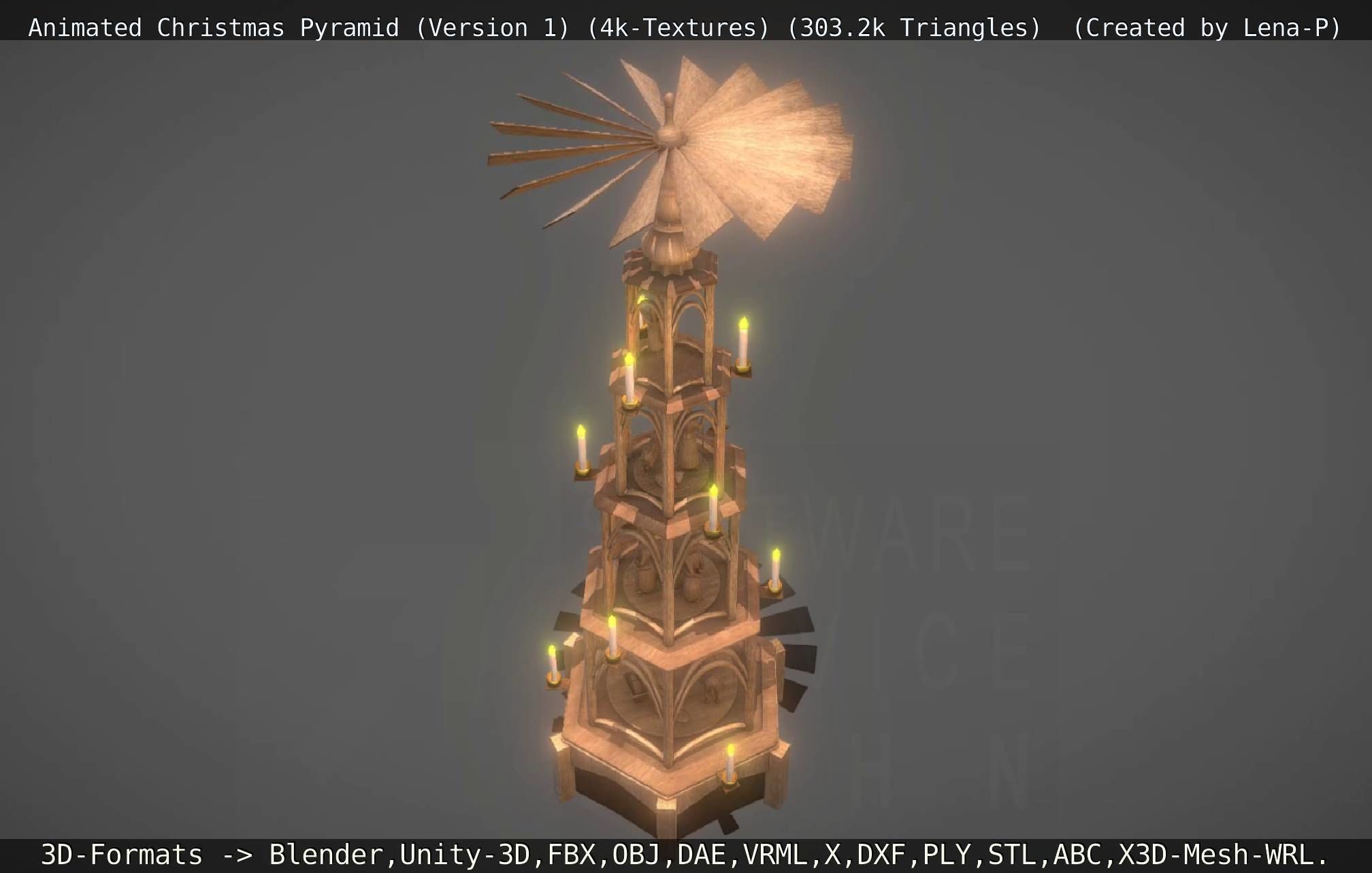 Animated Christmas Pyramid Version 1 3D model_35