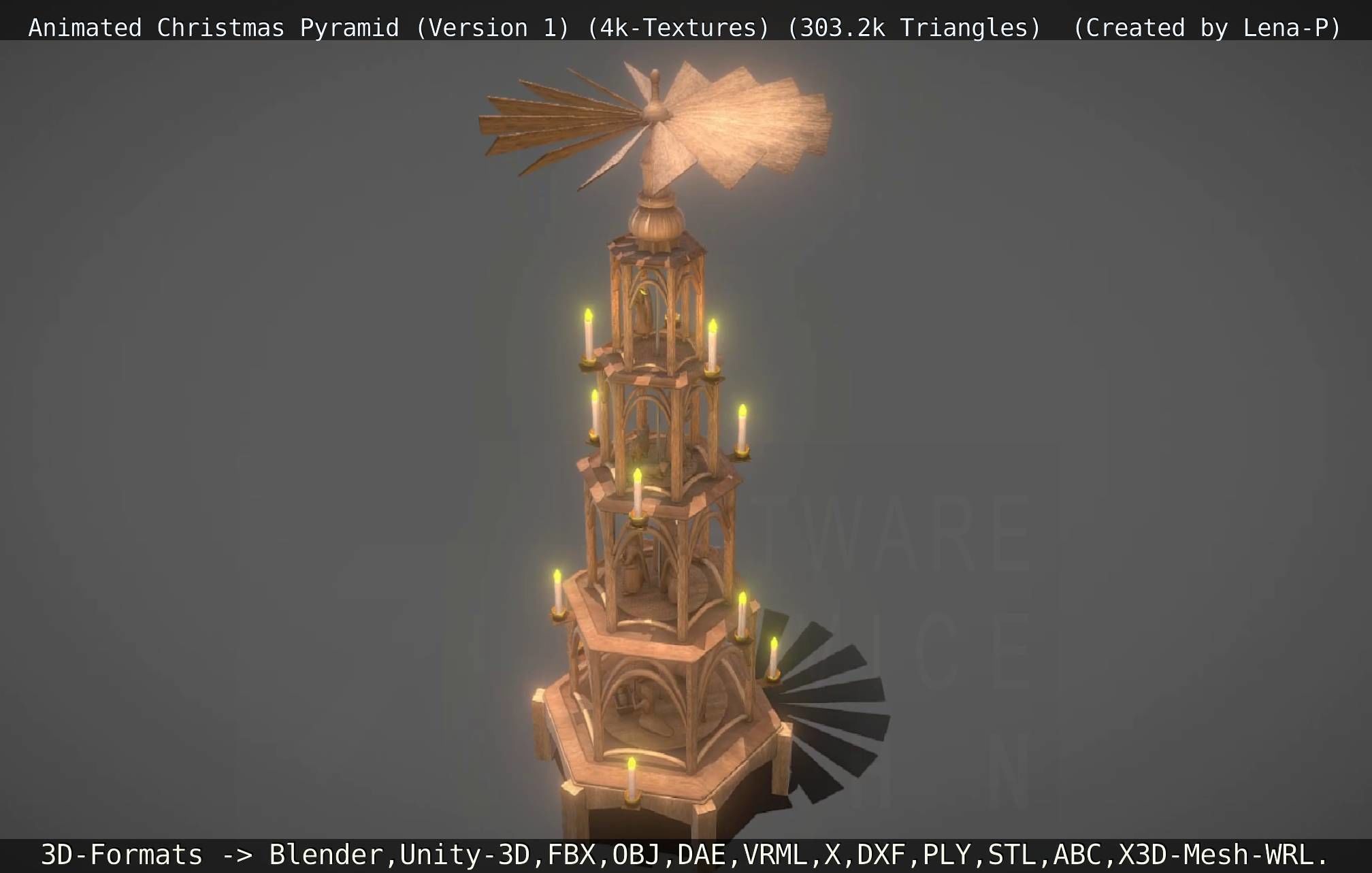 Animated Christmas Pyramid Version 1 3D model_30
