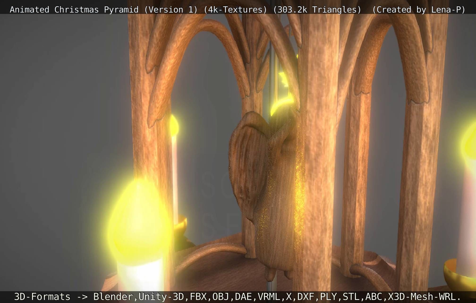 Animated Christmas Pyramid Version 1 3D model_100