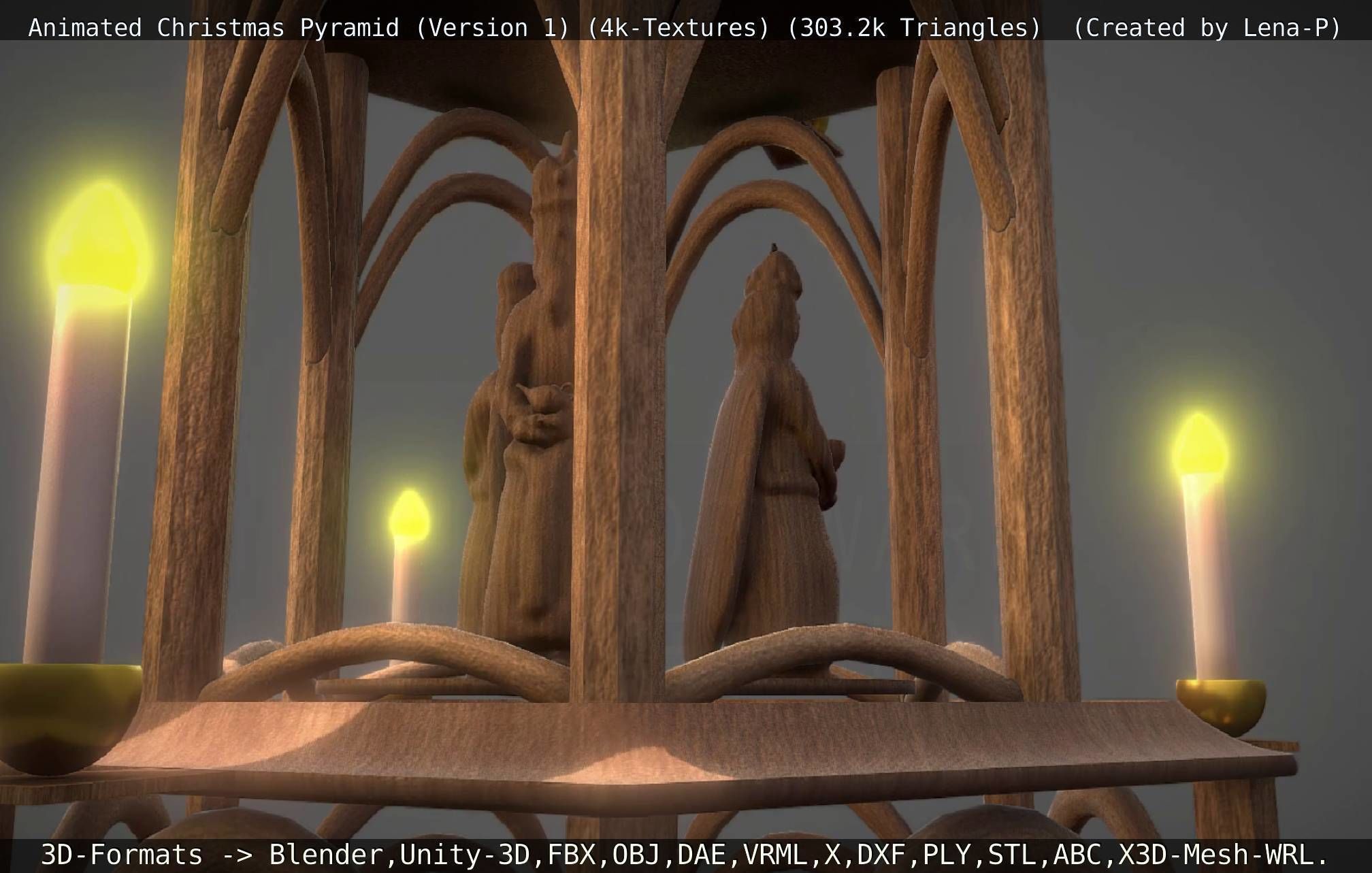 Animated Christmas Pyramid Version 1 3D model_17