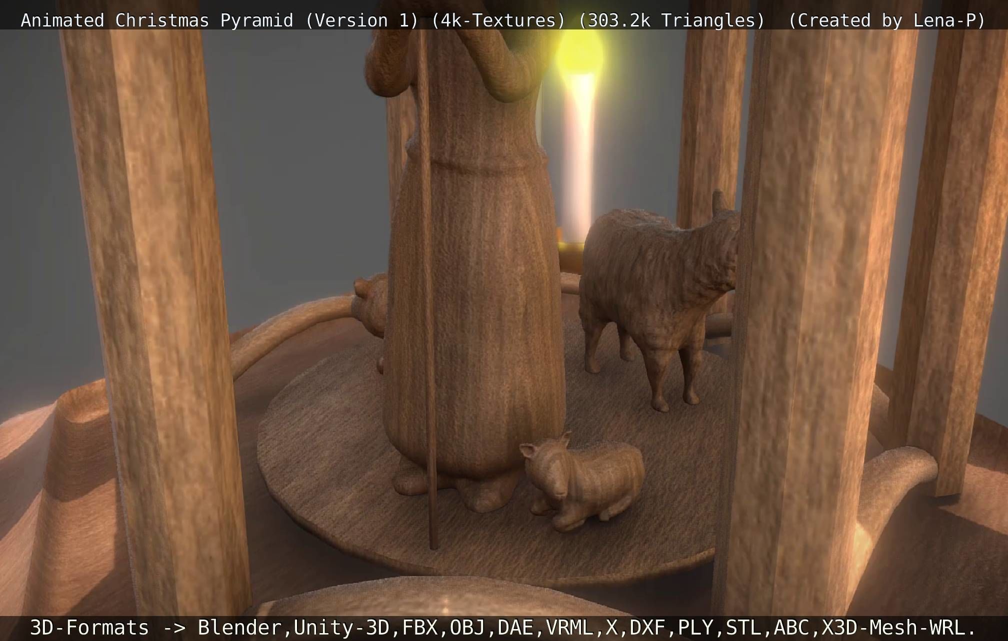 Animated Christmas Pyramid Version 1 3D model_64