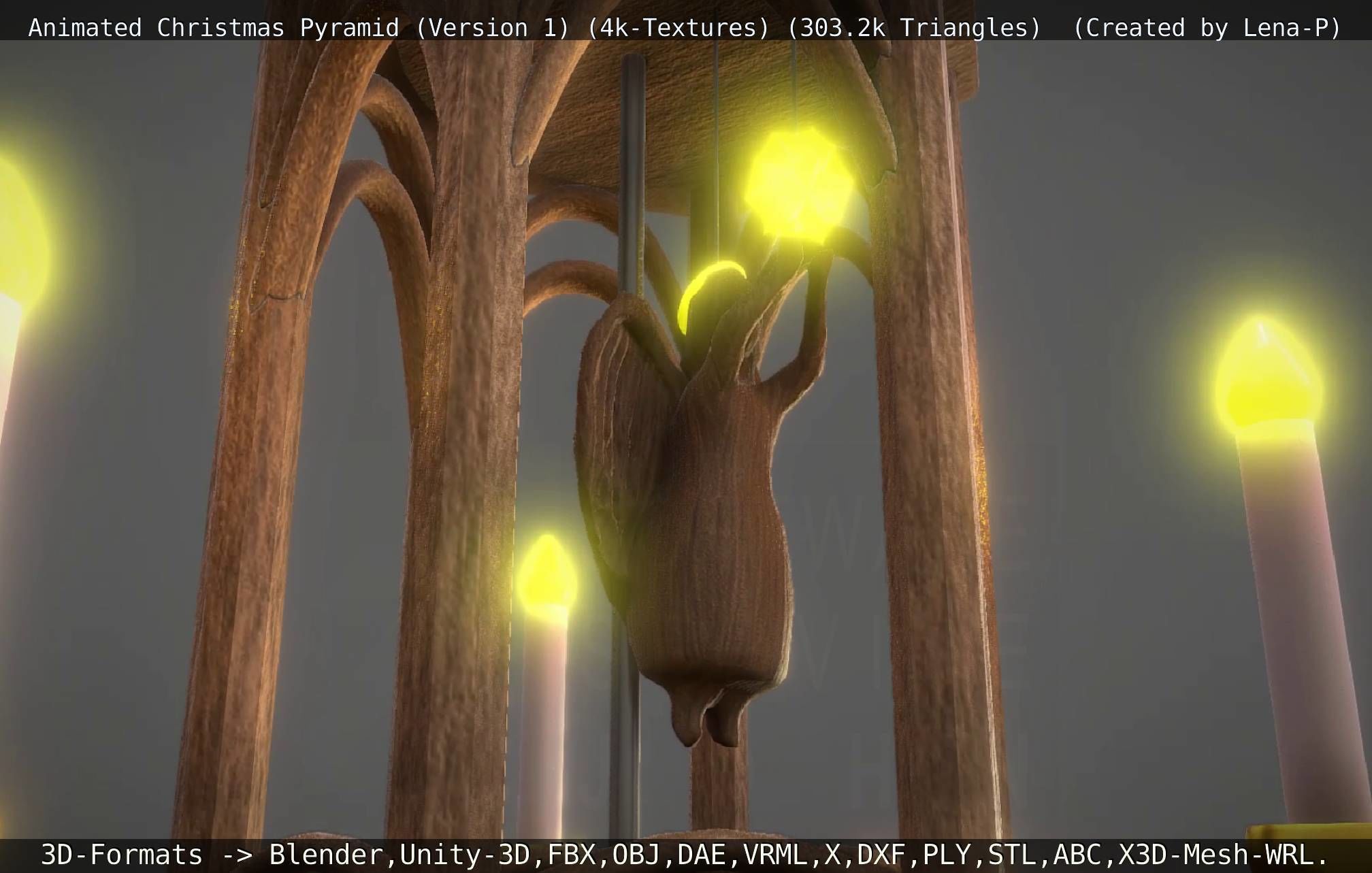 Animated Christmas Pyramid Version 1 3D model_12