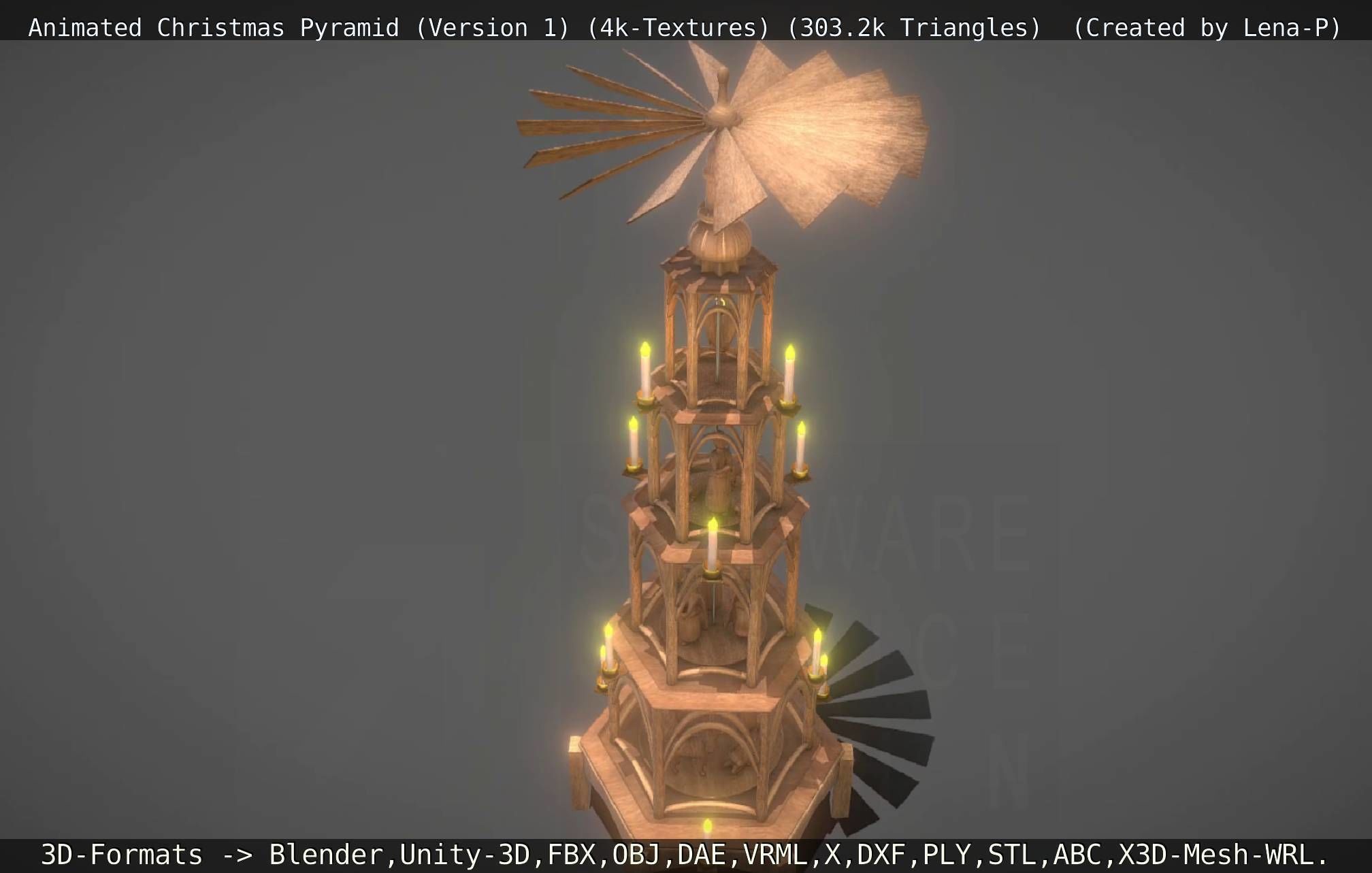 Animated Christmas Pyramid Version 1 3D model_34