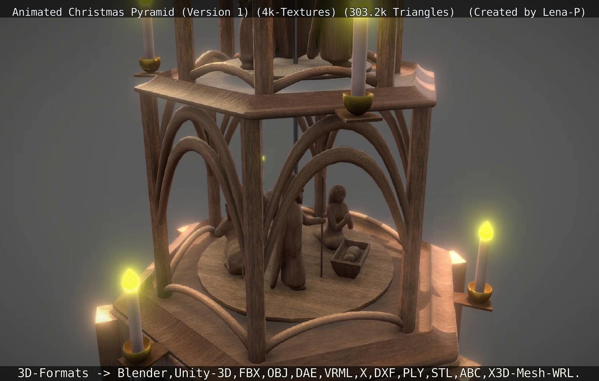 Animated Christmas Pyramid Version 1 3D model_14