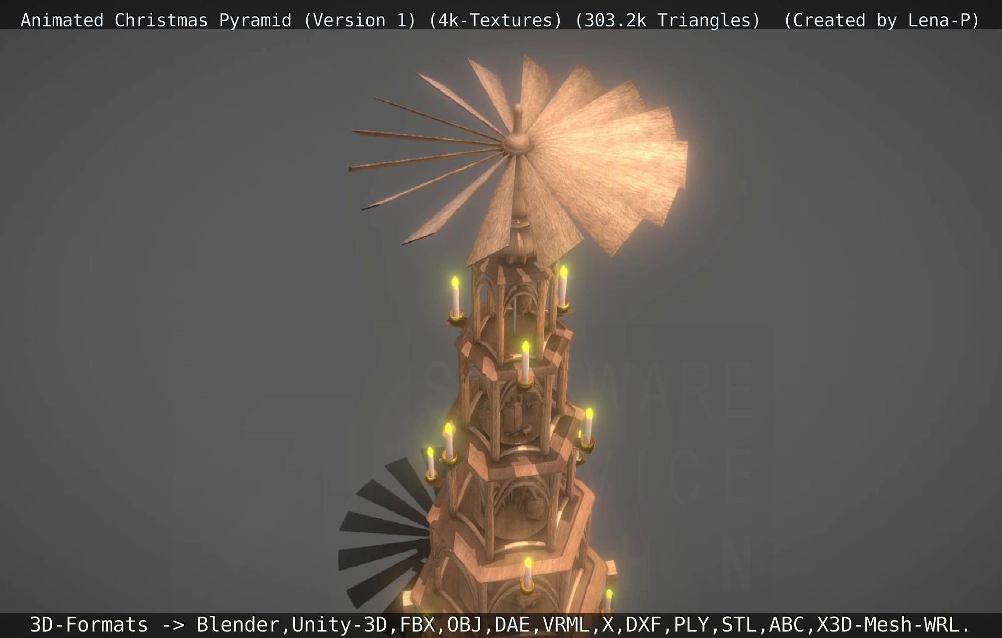 Animated Christmas Pyramid Version 1 3D model_113