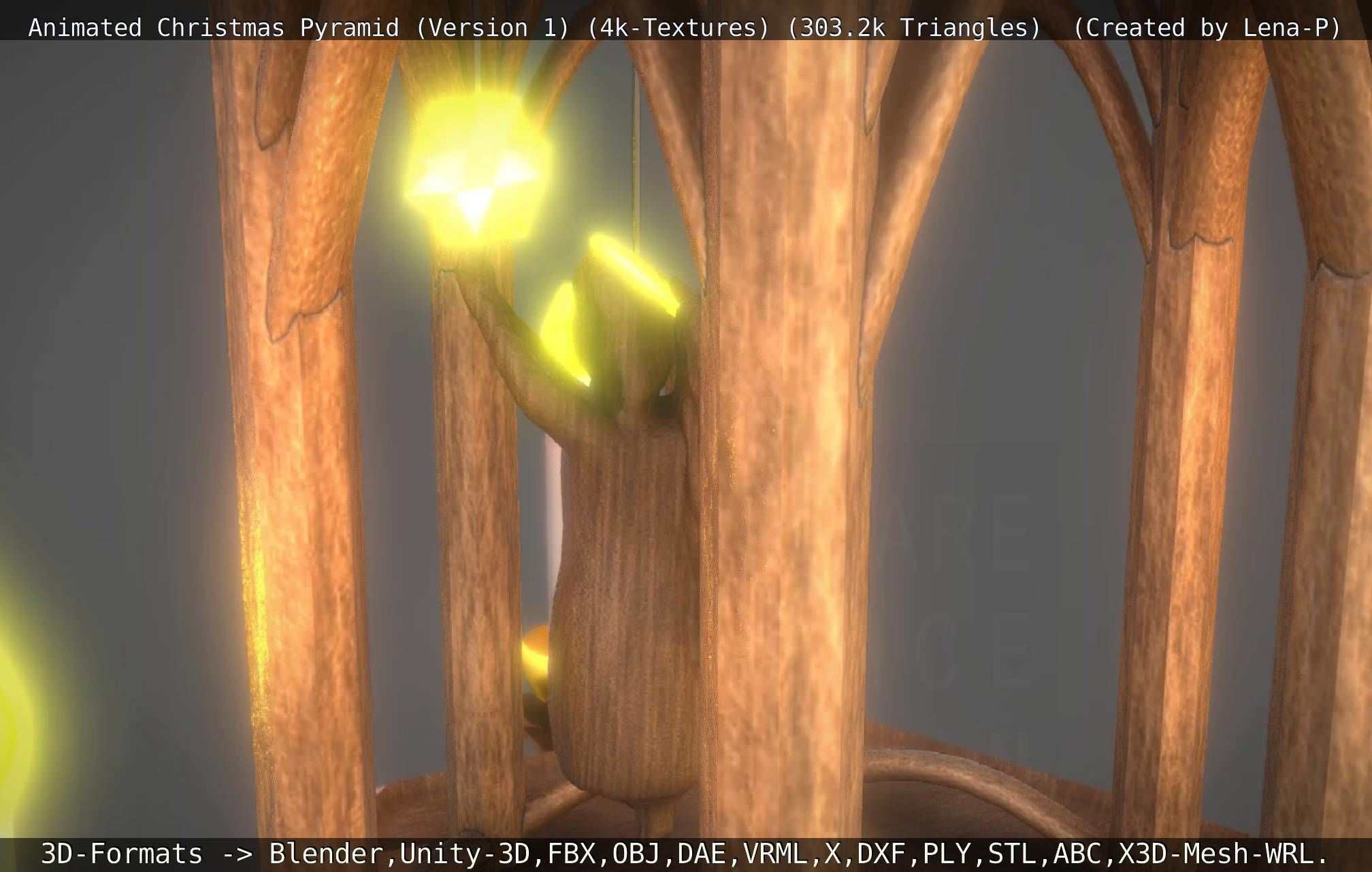 Animated Christmas Pyramid Version 1 3D model_128