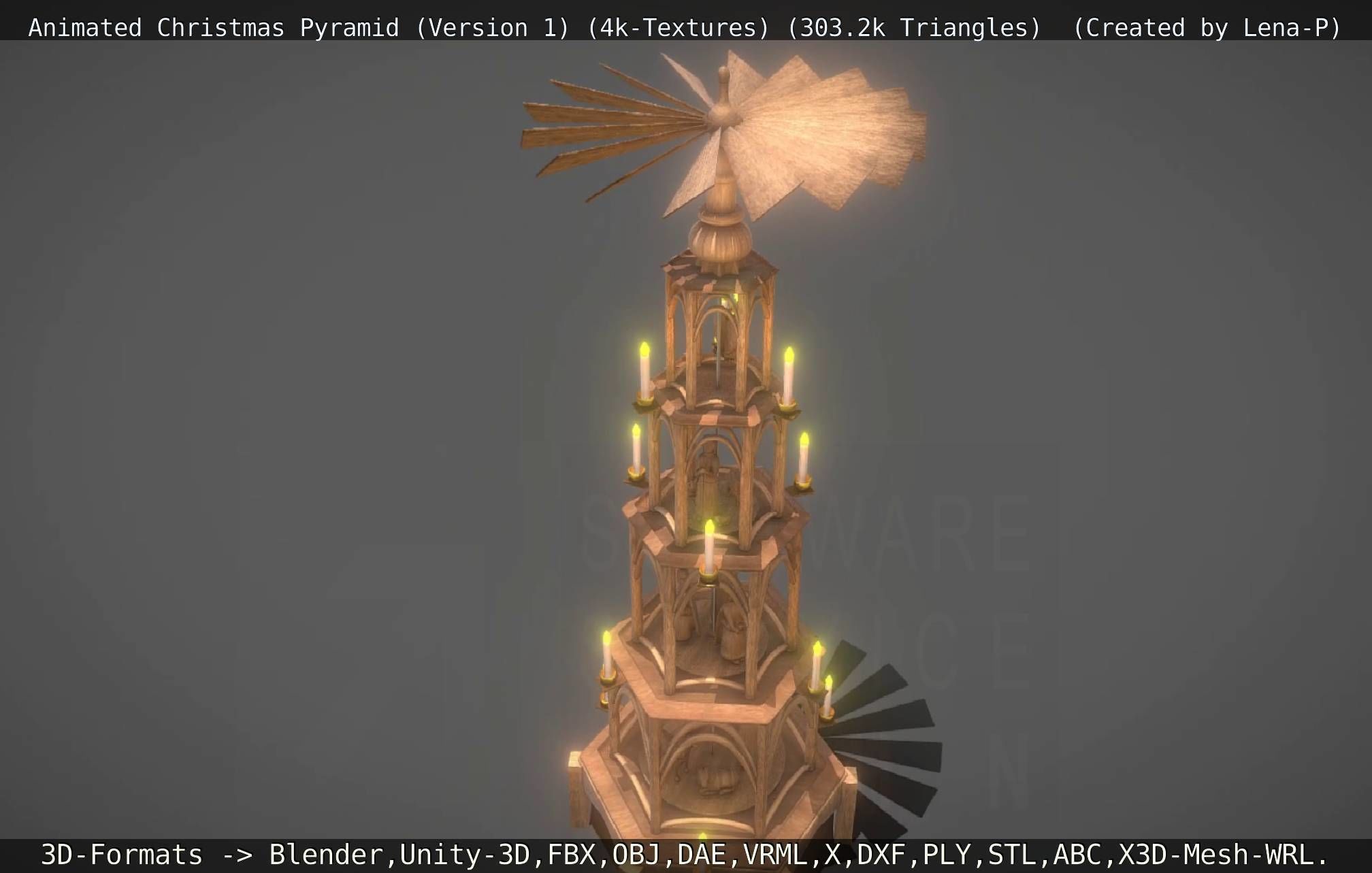 Animated Christmas Pyramid Version 1 3D model_33