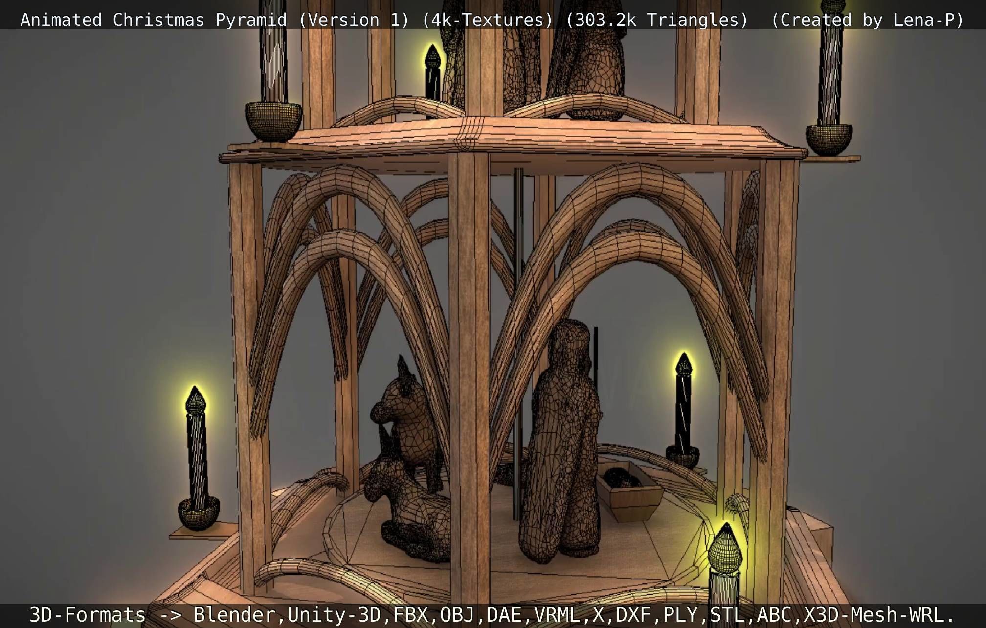 Animated Christmas Pyramid Version 1 3D model_15