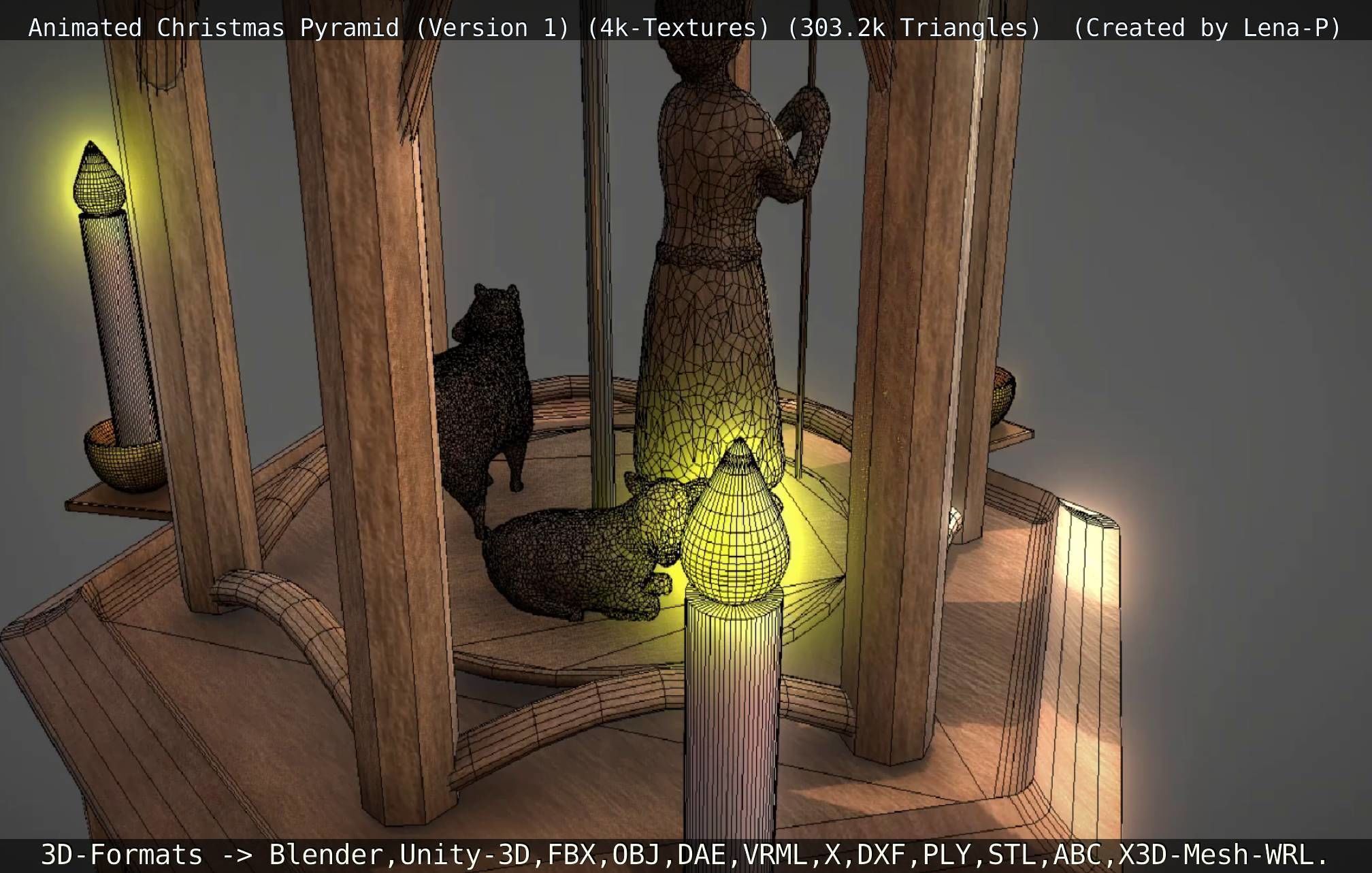 Animated Christmas Pyramid Version 1 3D model_20