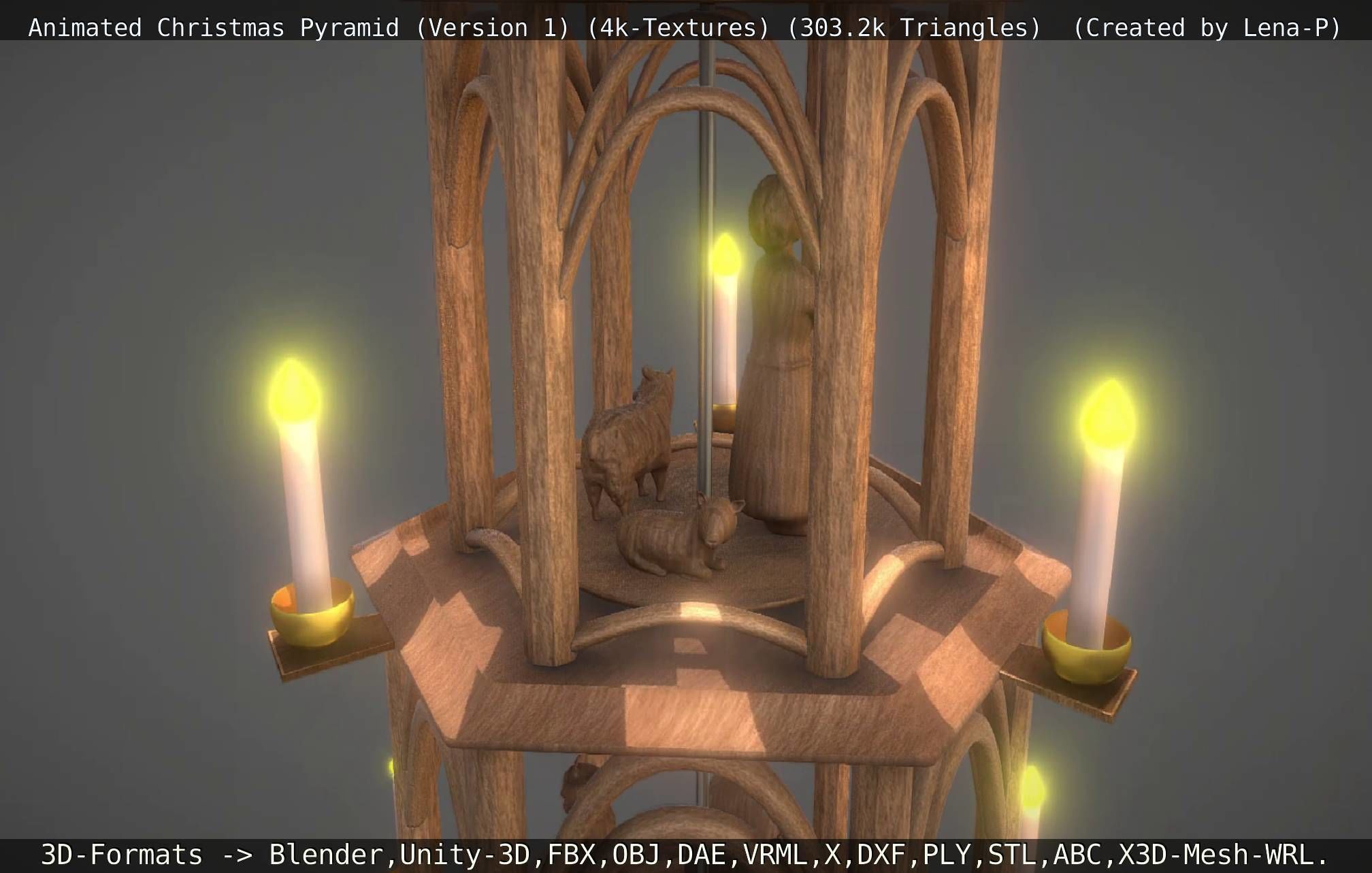 Animated Christmas Pyramid Version 1 3D model_57