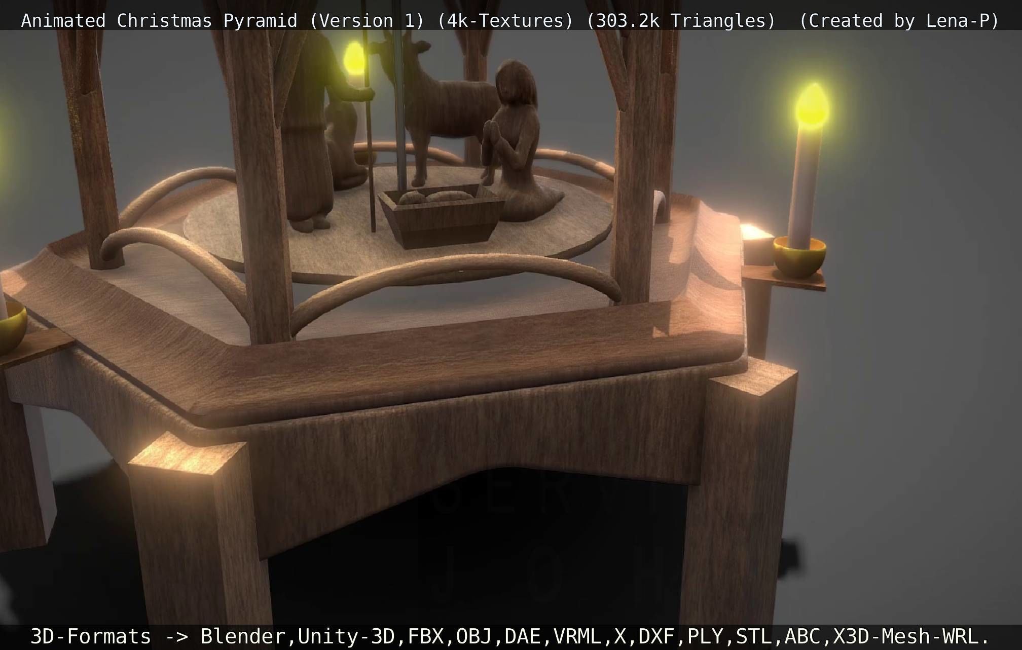 Animated Christmas Pyramid Version 1 3D model_46